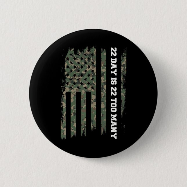 22 a Day Veteran lebt Matter Army Suicide Awarene Button (Vorderseite)