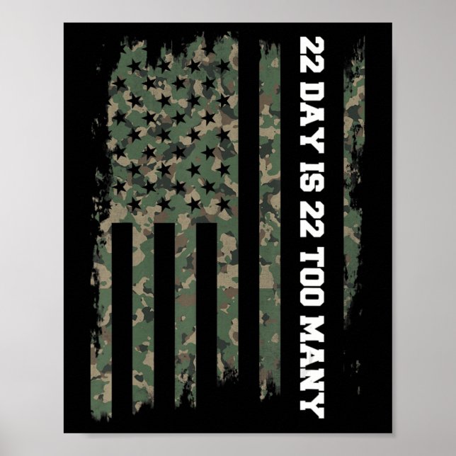 22 a Day Veteran lebt Matter Army Suicide Awarene Poster (Vorne)