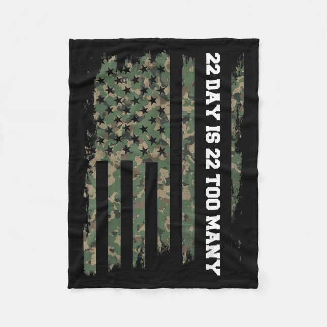 22 A Day Veteran Lives Army Suicide Awareness  Fleecedecke (Vorderseite)