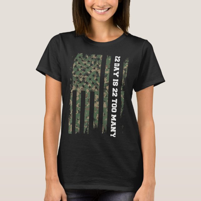 22 A Day Veteran Lives Army Suicide Awareness  T-Shirt (Vorderseite)