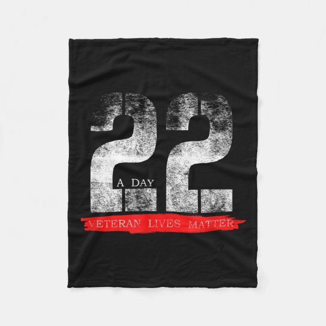 22 A Day Veteran Lives Suicide Awareness  Fleecedecke (Vorderseite)