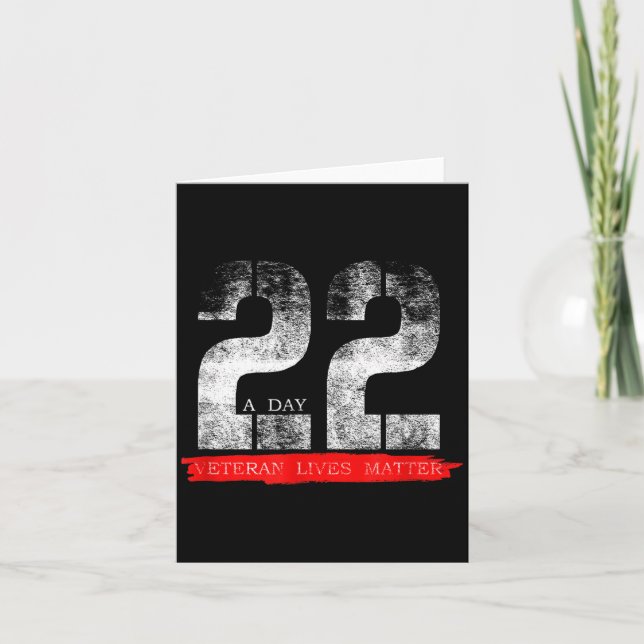 22 A Day Veteran Lives Suicide Awareness  Karte (Vorderseite)