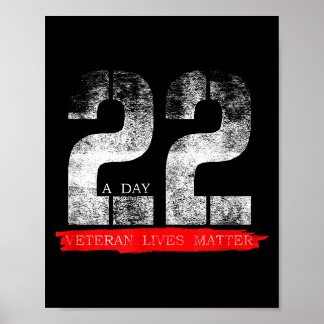 22 A Day Veteran Lives Suicide Awareness  Poster (Vorne)