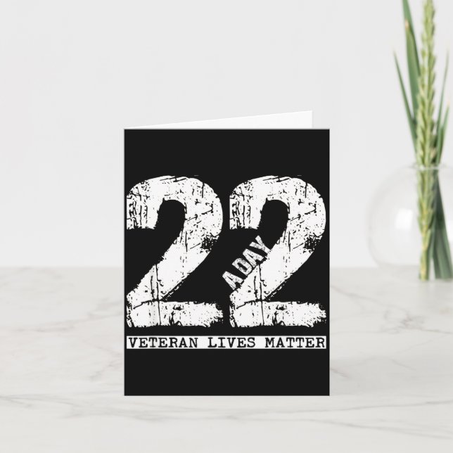 22 A Day Veteran Shirt - 22 A Day Veteran Suicide  Karte (Vorderseite)