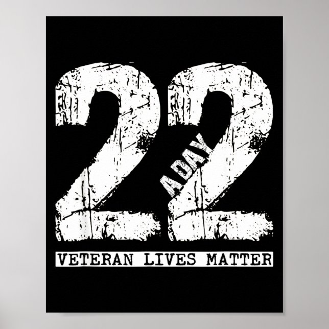 22 A Day Veteran Shirt - 22 A Day Veteran Suicide  Poster (Vorne)