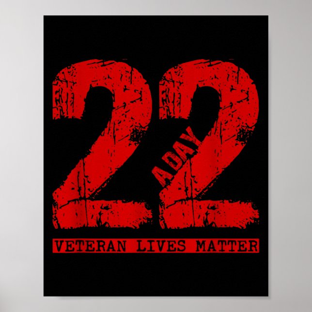 22 A Day Veteran Shirt - 22 A Day Veteran Suicide  Poster (Vorne)