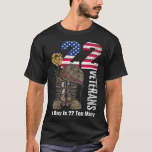 22 a Tag ist 22 zu viele Veteranen Selbstmord Bewu T-Shirt