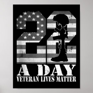 22 am Tag Veteran lebt Amerikanische Flagge Militä Poster