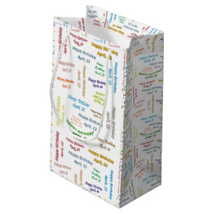 22. April Geburtstagsgeschenktasche Kleine Geschenktüte