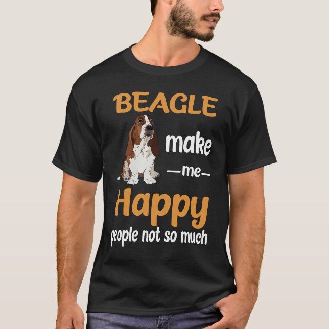 22 Beagle machen mich glücklich T-Shirt (Vorderseite)