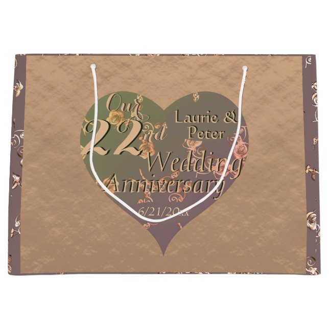 22. Copper-Jubiläumsgeschenktasche Große Geschenktüte (Vorderseite)