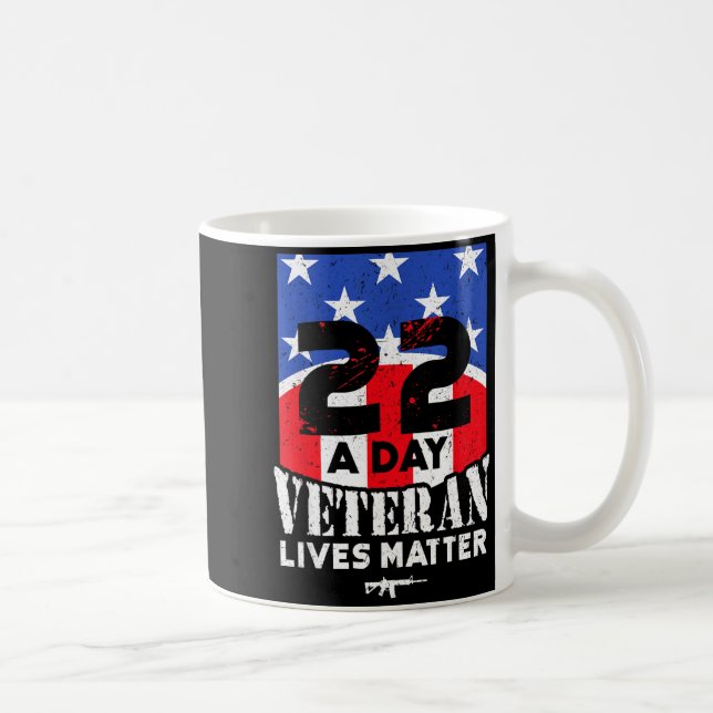 22 Day Veteran Lives Suicide Awareness  Kaffeetasse (Rechts)