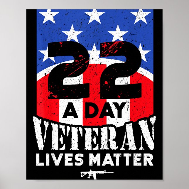 22 Day Veteran Lives Suicide Awareness  Poster (Vorne)