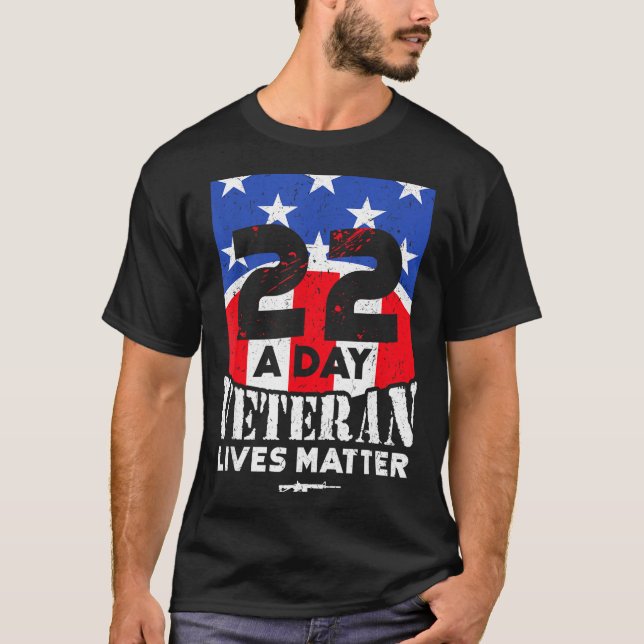 22 Day Veteran Lives Suicide Awareness  T-Shirt (Vorderseite)