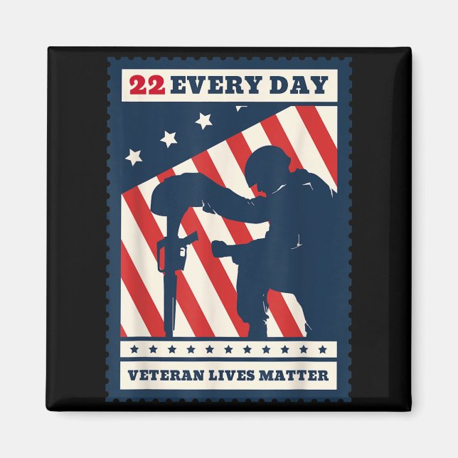 22 Every Day Veteran Lives Veteran Suicide Awarene Magnet (Vorne)