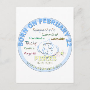 22. Februar - Pisces Postkarte