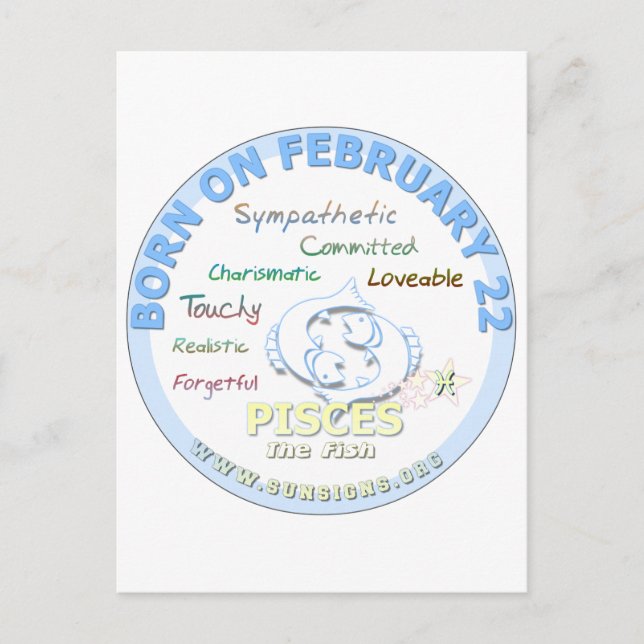 22. Februar - Pisces Postkarte (Vorderseite)