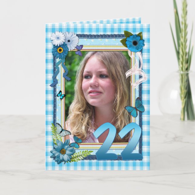 22. Fotokarte für einen Geburtstag Karte (Vorderseite)