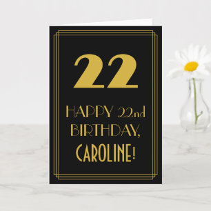 22. Geburtstag – Art Deco inspiriertes Aussehen "2 Karte