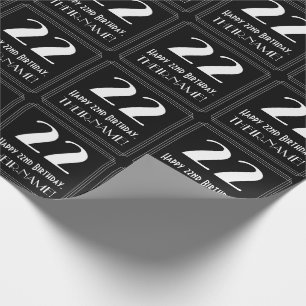 22. Geburtstag - Art Deco  Look "22", Name Geschenkpapier
