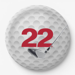 22. Geburtstag Golfball Design Papierplatte Pappteller