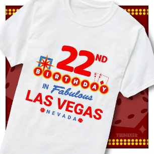22. Geburtstag Las Vegas Willkommensschild Party S T-Shirt