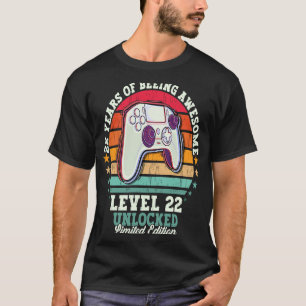 22. Geburtstag Level 22 Freigeschaltet Gamer Vinta T-Shirt