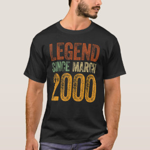 22. Geburtstag März Geborenes T-Shirt 22 Jahre Leg