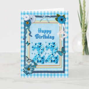 22. Geburtstag mit Scrapbook-Effekt Karte