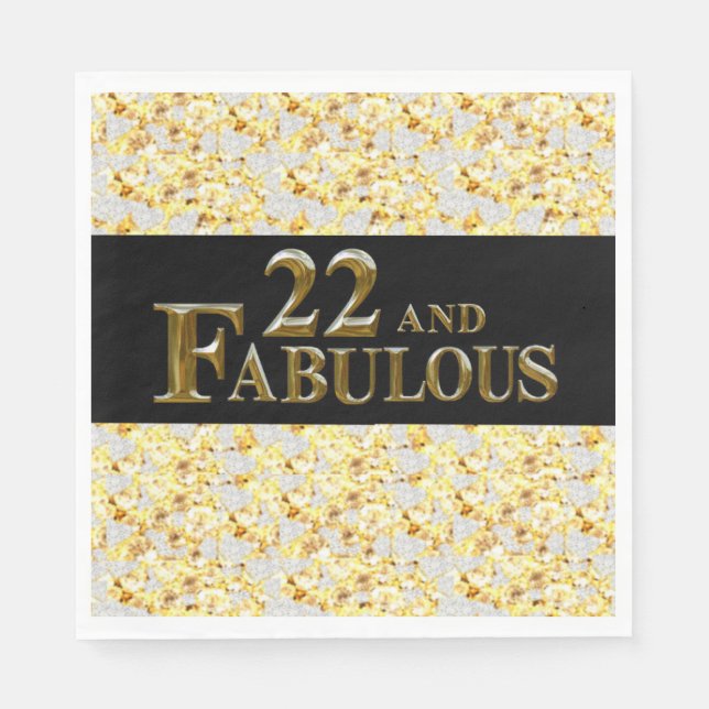 22. Geburtstag Serviette (Vorderseite)