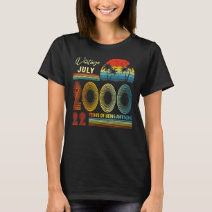 22. Geburtstag Vintag Juli 2000 22 Jahre alt T-Shirt