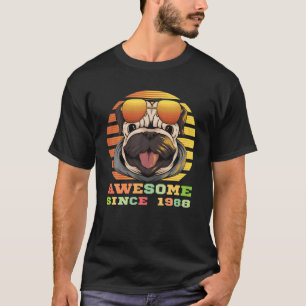 22. Geburtstag, Vintage-Mops-Hund, Welpen großarti T-Shirt