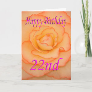 22. Geburtstagsfeier Blume Karte