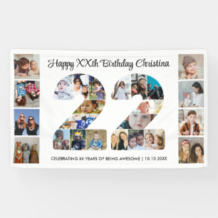 22. Geburtstagsfeier Nummer 22 Fotocollage Banner