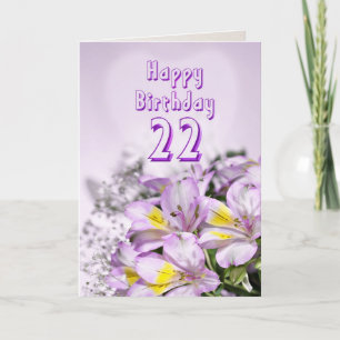 22. Geburtstagskarte mit alstromeria lily Blume Karte