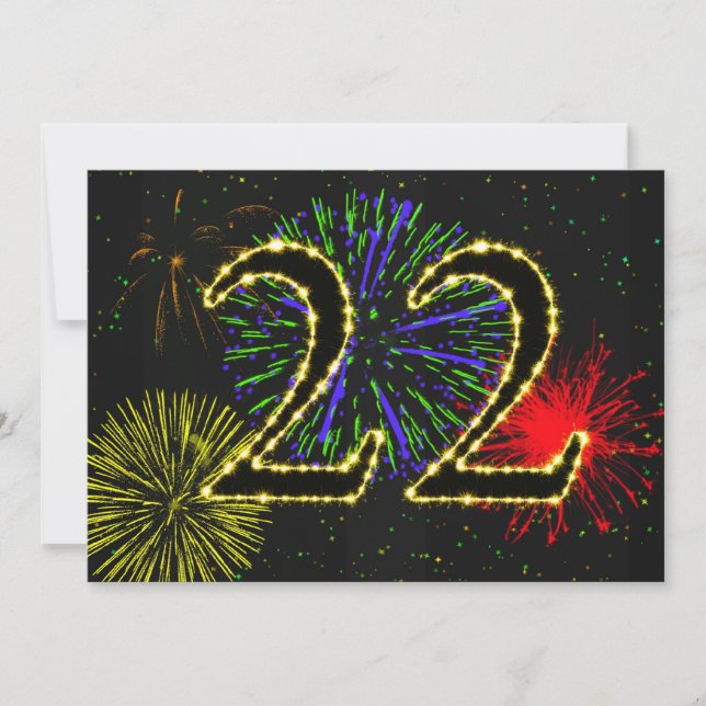 22. Geburtstagsparty Einladung (Vorderseite)