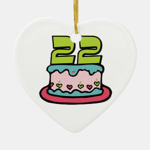 22. Geburtstagstorte Keramik Ornament