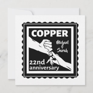 22. Hochzeitstag Händchen haltend Einladung
