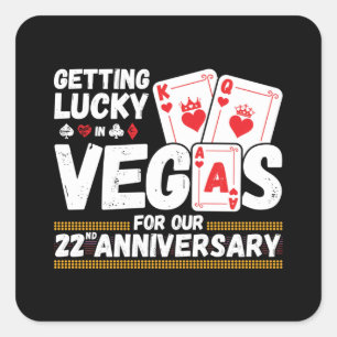 22. Hochzeitstag - Paar-Reise nach Las Vegas Quadratischer Aufkleber