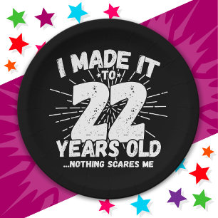 22 Jahre alt Sarcastic Meme Funny 22. Geburtstag Pappteller