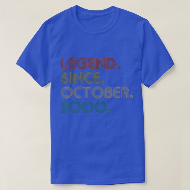 22 Jahre alte Geschenke Legend seit Oktober 2000 2 T-Shirt (Design vorne)
