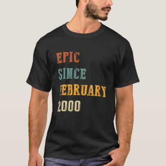 22 Jahre Altes Geschenk Epic Februar 2000 22. Gebu T-Shirt