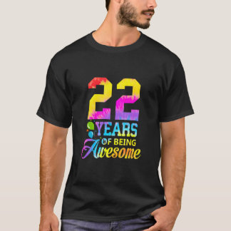 22 Jahre Phantastische Gefärbte Krawatte 22. Gebur T-Shirt