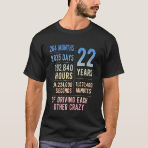 22 Jahre verheiratet Lustiger 22. Hochzeitstag T-Shirt