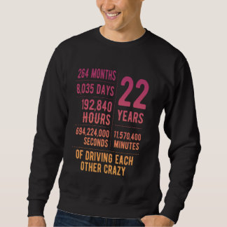 22 Jahre Verheiratetes sonniges 22. Hochzeitstag Sweatshirt