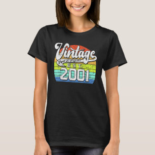 22 Jahre Vintag 2001 22. Geburtstag 2 T-Shirt