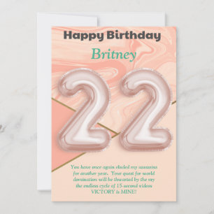22-jährige Mädchen Happy Birthday Card