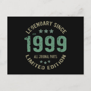 22-jähriger Tag 1999 Legende seit 22. Geburtstag Postkarte