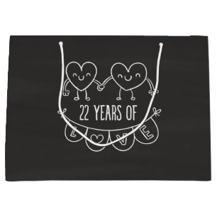 22. Jubiläum Geschenk Chalk Herzen Große Geschenktüte