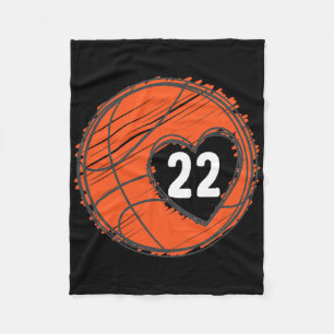 #22 Number 22 - Bysketbyll Graphic Sprichwort Byll Fleecedecke